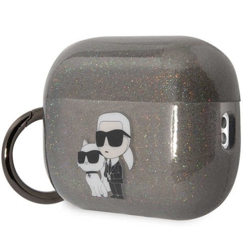 Karl Lagerfeld etui do AirPods Pro 2 KLAP2HNKCTGK czarne TPU Glitter NFT Karl&Choupette