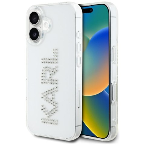 Karl Lagerfeld Nakładka HC IML Rhinestones Logo do iPhone 16 Przezroczysta