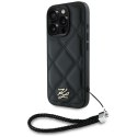 Karl Lagerfeld Nakładka HC Quilted PU Initial Logo & Chain Strap do iPhone 16 Pro Czarna