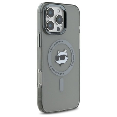 Karl Lagerfeld nakładka do iPhone 16 Pro Max 6,9" KLHMP16XHLSCHK czarna Hardcase IML Metal Choupette Head MagSafe