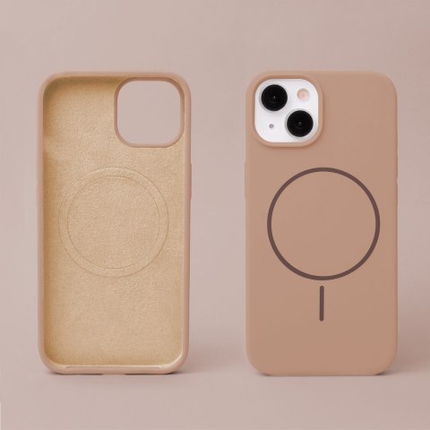 Nakładka Silicone Thin Mag do iPhone 12 / 12 Pro 6,1" brązowa