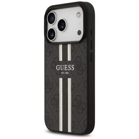 Guess nakładka 4G Printed Stripes MagSafe do iPhone 17 Pro czarna