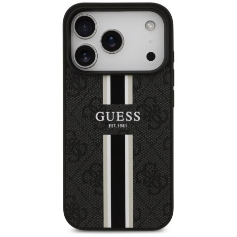 Guess nakładka 4G Printed Stripes MagSafe do iPhone 17 Pro czarna