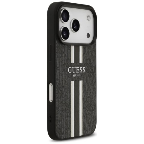 Guess nakładka 4G Printed Stripes MagSafe do iPhone 17 Pro czarna