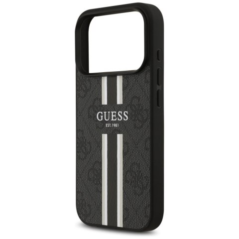 Guess nakładka 4G Printed Stripes MagSafe do iPhone 17 Pro czarna