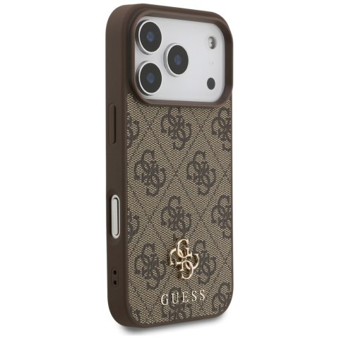Guess nakładka 4G Small Classic Logo MagSafe do iPhone 17 Pro brązowa