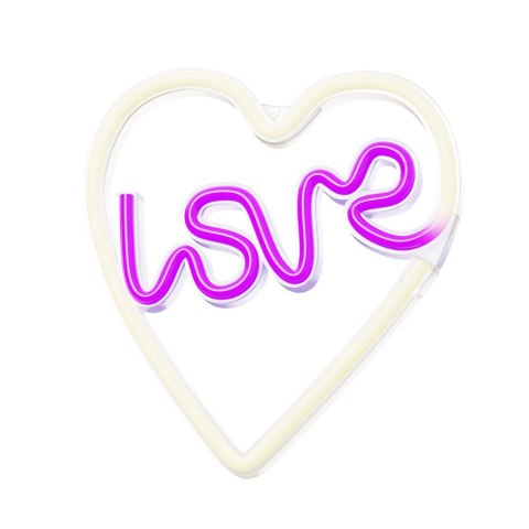 Neon LED LOVE W SERCU fiolet biały NNE02 Neolia