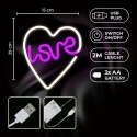 Neon LED LOVE W SERCU fiolet biały NNE02 Neolia