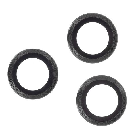 Zestaw szkieł na aparat do iPhone 16 Pro 6,3" czarna ramka (3szt)
