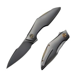 Nóż składany WeKnife Krait Snake Polished Gray Titanium, Polished Gray M390 by Tashi Bharucha (WE24084-3)