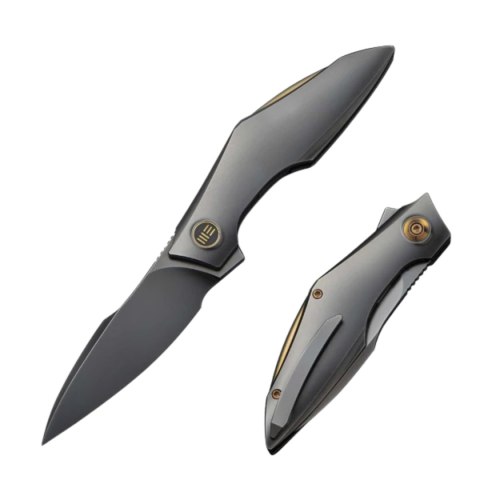 Nóż składany WeKnife Krait Snake Polished Gray Titanium, Polished Gray M390 by Tashi Bharucha (WE24084-3)