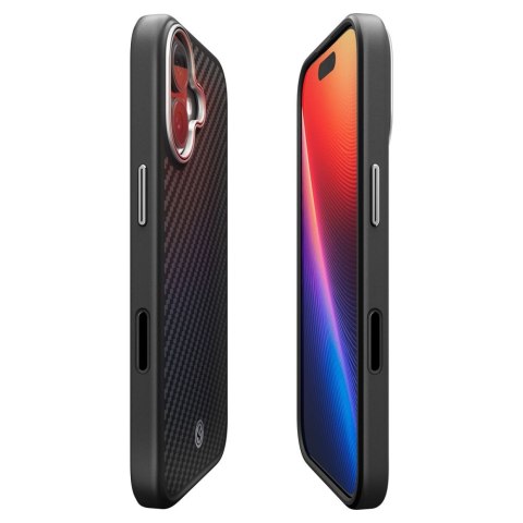 Spigen nakładka Enzo Aramid "T" Mag Magsafe do iPhone 17 czarna/srebrna