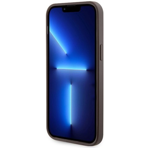 Guess nakładka do iPhone 15 Pro Max 6,7" GUHMP15XP4RPSW brązowa HC MAGSAFE 4G PRINTED STRIPES