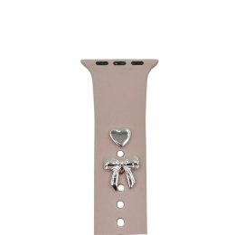 Pin Charms zestaw do paska do zegarka kokardka srebny