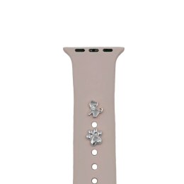 Pin Charms zestaw do paska do zegarka kot srebrny