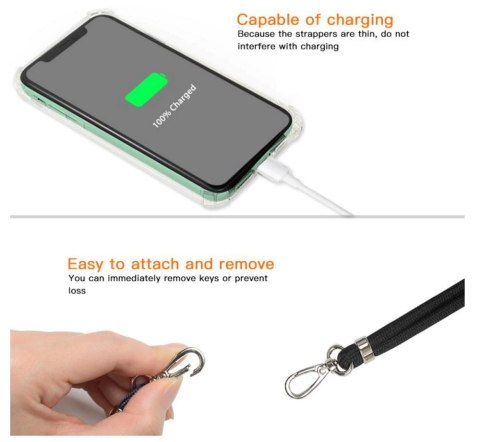 Uniwersalna tasiemka/smycz na szyję do telefonu miętowa