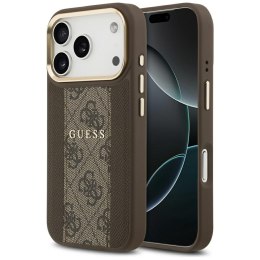 Guess nakładka do iPhone 17 Pro HC MAGSAFE PU W/ 4G PU STRIPE brązowa