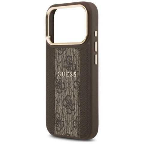 Guess nakładka do iPhone 17 Pro HC MAGSAFE PU W/ 4G PU STRIPE brązowa