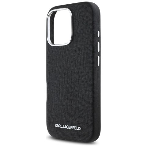 Karl Lagerfeld nakładka Hardcase MagSafe FW Saffiano Metal Logo do iPhone 16 Pro 6,3" Czarna