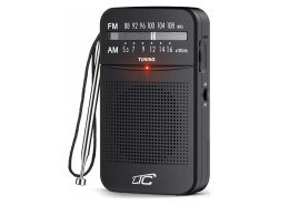 LTC przenośne radio kieszonkowe LEGA, AM/FM, mini jack, czarne