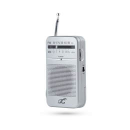 LTC przenośne radio kieszonkowe LEGA, AM/FM, mini jack, srebrne