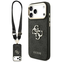 Guess Nakładka 4G PU Leather Case Big 4G And Classic Logo With Big 4G PU Nylon Strap And Metal Camera And Buttons Do iPhone 17 P
