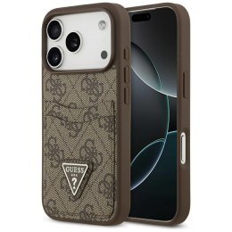 Guess nakładka 4G Double Card Triangle do iPhone 17 Pro brązowa