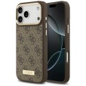 Guess nakładka 4G Logo Plate MagSafe do iPhone 17 Pro Max brązowa