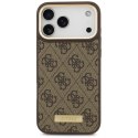 Guess nakładka 4G Logo Plate MagSafe do iPhone 17 Pro Max brązowa