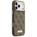 Guess nakładka 4G Logo Plate MagSafe do iPhone 17 Pro Max brązowa