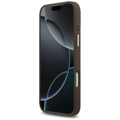 Guess nakładka 4G Logo Plate MagSafe do iPhone 17 Pro Max brązowa
