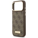 Guess nakładka 4G Logo Plate MagSafe do iPhone 17 Pro Max brązowa