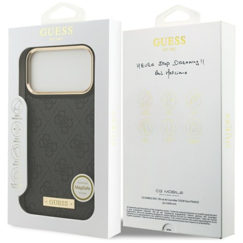 Guess nakładka 4G Logo Plate MagSafe do iPhone 17 Pro Max czarna