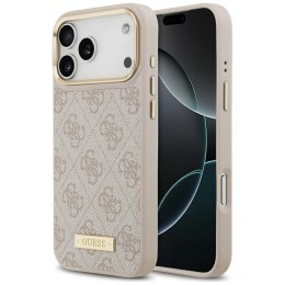 Guess nakładka 4G Logo Plate MagSafe do iPhone 17 Pro Max różowa