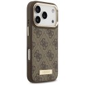Guess nakładka 4G Logo Plate MagSafe do iPhone 17 Pro brązowa