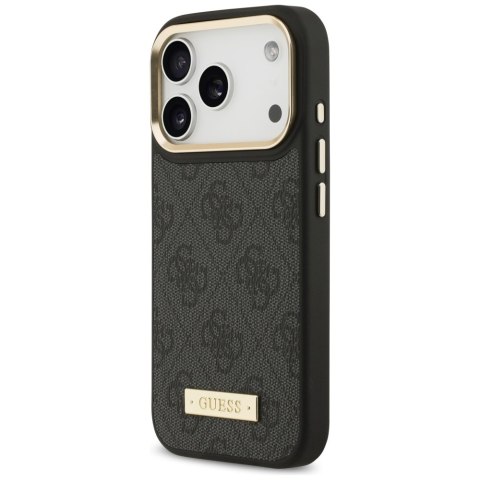 Guess nakładka 4G Logo Plate MagSafe do iPhone 17 Pro czarna