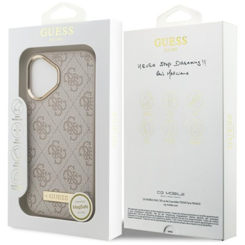Guess nakładka 4G Logo Plate MagSafe do iPhone 17 różowa