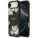 Guess nakładka Grained Flowers Classic Logo MagSafe do iPhone Air czarna