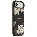 Guess nakładka Grained Flowers Classic Logo MagSafe do iPhone Air czarna