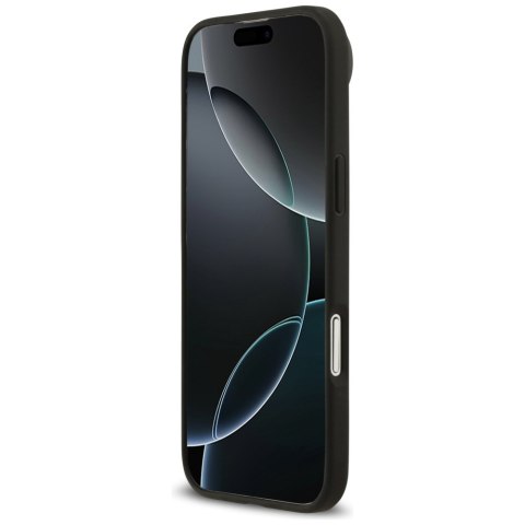 Guess nakładka Grained Flowers Classic Logo MagSafe do iPhone Air czarna