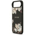 Guess nakładka Grained Flowers Classic Logo MagSafe do iPhone Air czarna