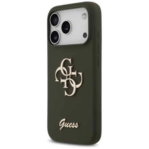 Guess nakładka Silicone Big 4G Script do iPhone 17 Pro Max khaki