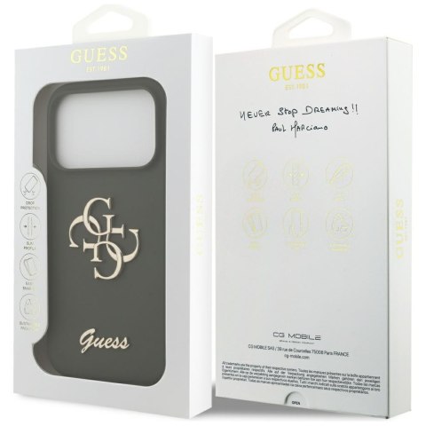 Guess nakładka Silicone Big 4G Script do iPhone 17 Pro Max khaki