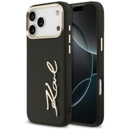 Karl Lagerfeld nakładka PU leather case with Karl script logo and metal camera buttons do iPhone 17 Pro Max beżowa