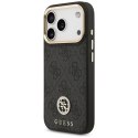 Guess nakładka 4G Strass Logo & Big Strap Metal Buttons MagSafe do iPhone 17 Pro czarna