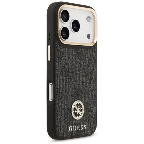 Guess nakładka 4G Strass Logo & Big Strap Metal Buttons MagSafe do iPhone 17 Pro czarna