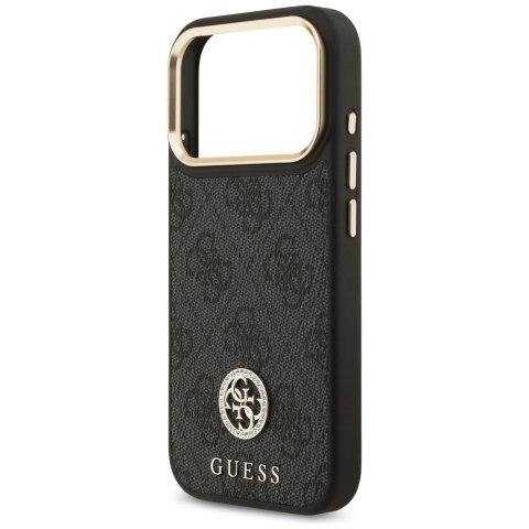 Guess nakładka 4G Strass Logo & Big Strap Metal Buttons MagSafe do iPhone 17 Pro czarna