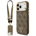 Guess nakładka 4G Triangle Logo & Big Strap Metal Buttons MagSafe do iPhone 17 Pro Max brązowa