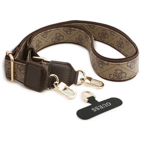 Guess nakładka 4G Triangle Logo & Big Strap Metal Buttons MagSafe do iPhone 17 Pro Max brązowa