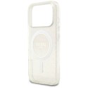 Guess nakładka IML Glitter Pearl Strap MagSafe do iPhone 17 Pro Max transparentna
